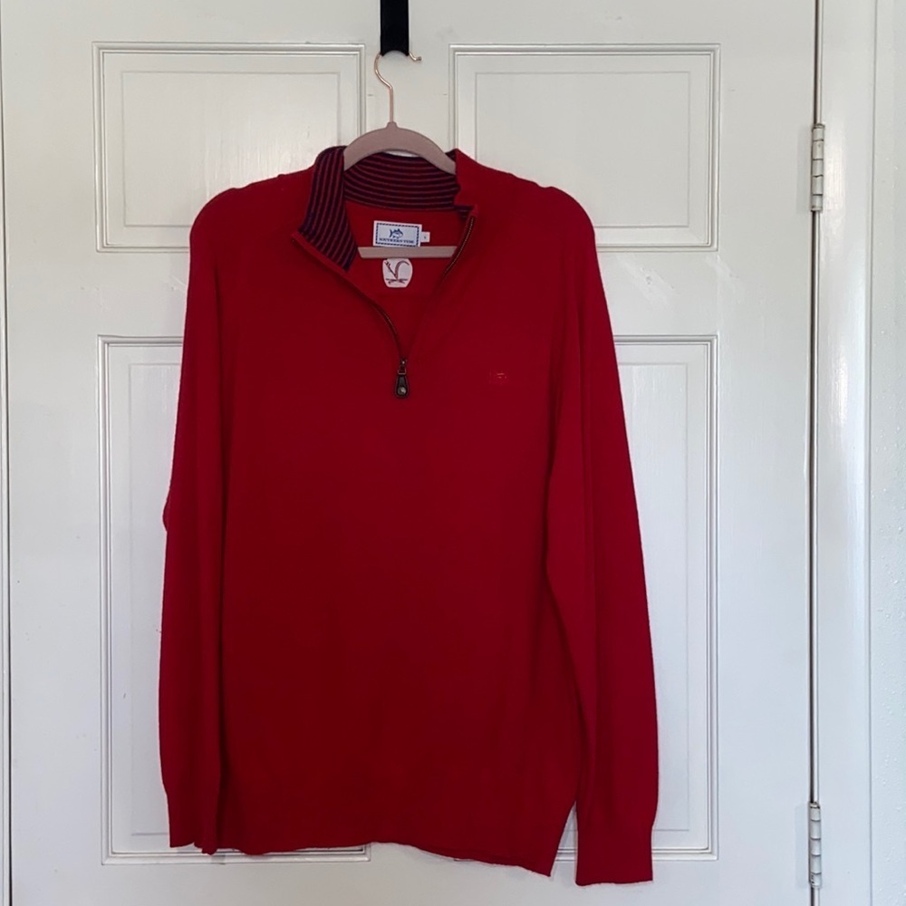 Southern Tide Red Quarter-Zip Pullover